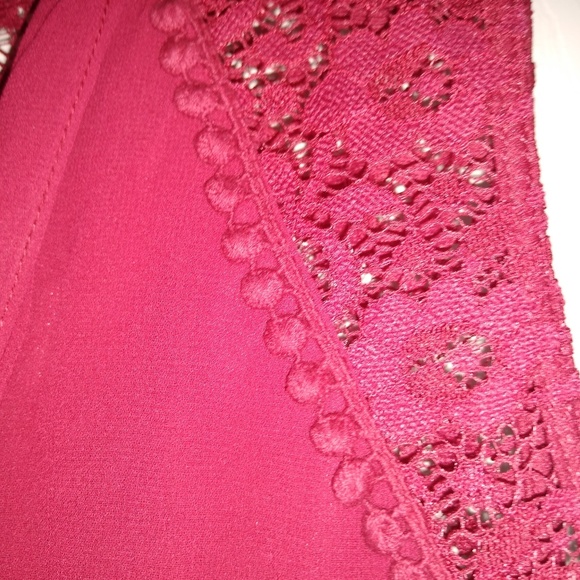 Deep Red Lace Blouse - Picture 2 of 5